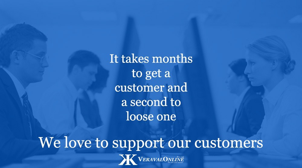 Customer support is always our aim : VeravalOnline Pvt Ltd.